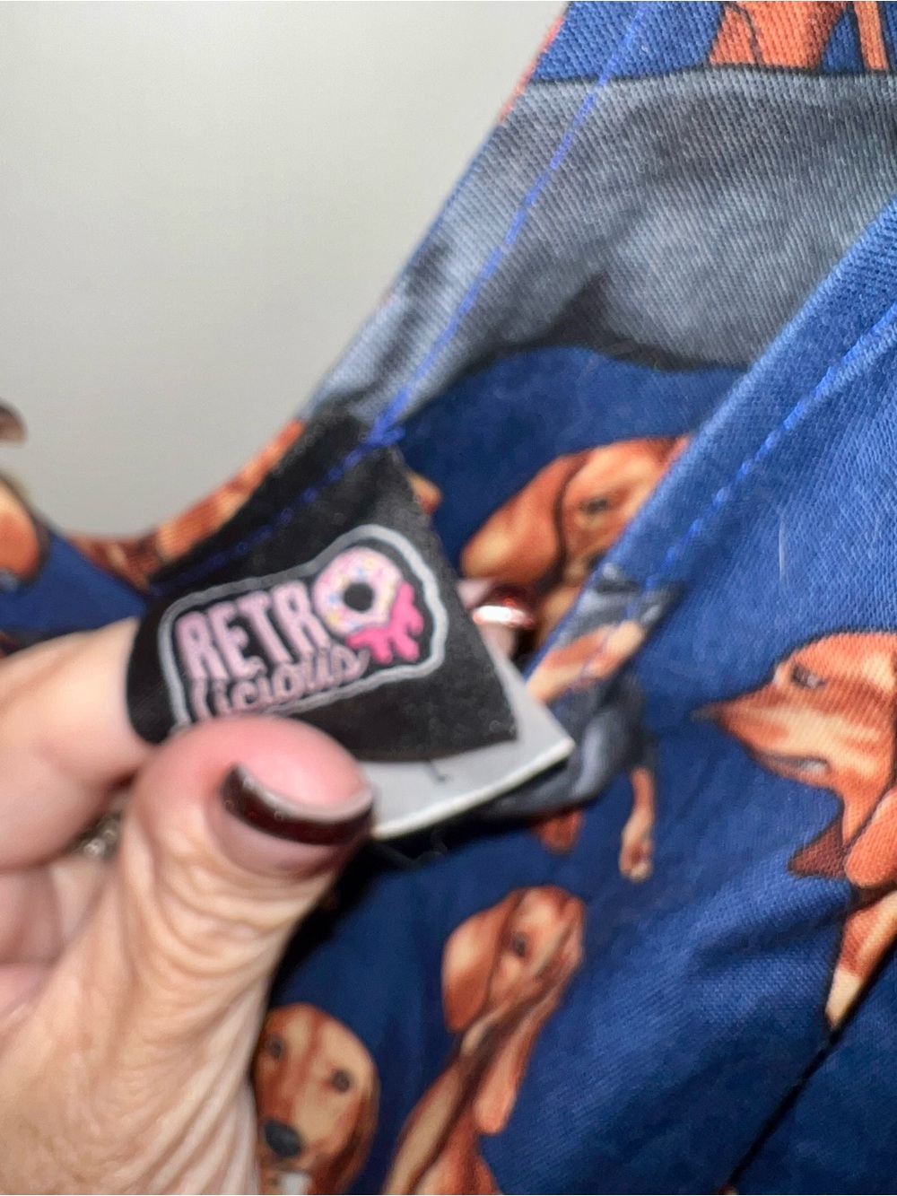 Retrolicious Blue Dress with Orange Doxie Print